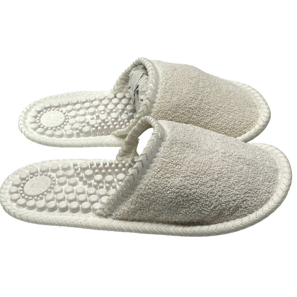 Vintage 1997 Terry Cloth Slides Textured‎ Massage Slippers Made In Italy Size L